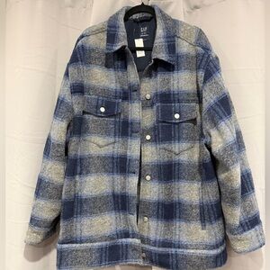 NWT XL Tall Men’s GAP Blue and Gray Checkered Jacket